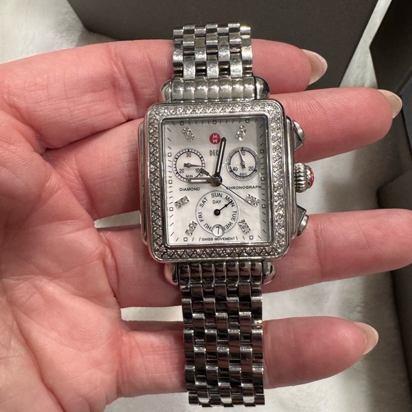 Michele Deco Stainless Diamond Watch - Picture 5 of 10